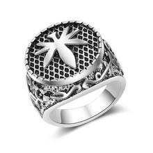 Stainless Steel Weed Hemp Cannabises Signet Ring Punk Maple Leaf Big Band Rings For Women Men Biker Jewelry 2024 - buy cheap