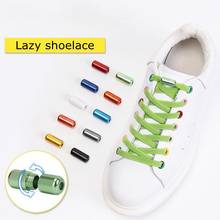 Cordones elásticos con hebilla para niños y adultos, 1 par de cápsulas para zapatos planos sin corbata, zapatillas de deporte, cordones rápidos para perezosos, cuerdas de 17 colores 2024 - compra barato