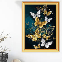 5D алмазная живопись "сделай сам", вышивка крестиком в виде бабочки, алмазная вышивка, животное, мозаика, искусство, картина Стразы, домашний декор, подарок 2024 - купить недорого