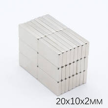 200pcs 20x10x2 mm Square Neodymium Magnet Block Permanent Super Strong Powerful  Magnetic Magnets magnet Rare Earth NdFeb 2024 - buy cheap