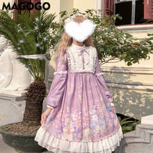 Vestido de verano de manga larga Lolita, traje holgado para mujer, bonito vestido de flores 2024 - compra barato