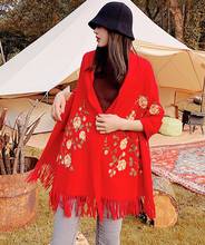Pashmina-bufanda larga bordada para mujer, chal grande grueso de 200x65 cm, para invierno 2024 - compra barato