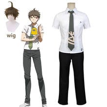 Fantasia para cosplay de danganronpa 2, anime, peruca curta, dia das bruxas, natal, traje para festa, uniforme masculino, camisa branca, calças, gravata 2024 - compre barato