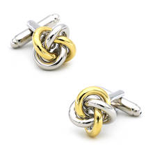 Men's Fashion Cufflinks Quality Brass Material Golden & Silver Color Twist Knot Design Cuff Links Wholesale & Retail 2024 - buy cheap