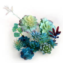 1pcs PVC Artificial Succulent Plants Blue Grass Fake Flowers Heads Wedding DIY Supplies Accessories Home Decoration Table Decor 2024 - buy cheap