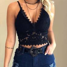 2021 Women's Fashion Nightwear Lace Plus Size Crop Wireless Bra Lingerie Sexy V-Neck Without Steel Ring Underwear Camisole 2024 - buy cheap