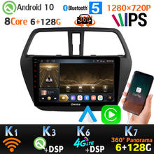 Android 10 1280*720P 6+128G Car Radio GPS Player For Suzuki SX4 S-Cross S Cross 360 Panorama camera IPS Head Unit CarPlay SPDIF 2024 - buy cheap