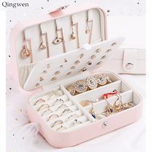 Qingwen Jewelry Box Earrings Ring Necklace Jewelry Case Boxes Jewelry Organizer Display PU Storage Joyeros Organizador De Joyas 2024 - buy cheap