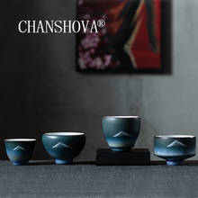 CHANSHOVA-Tazas de porcelana china hechas a mano, juego de té con textura cambiante de horno retro chino tradicional, 45-85ml, H546 2024 - compra barato