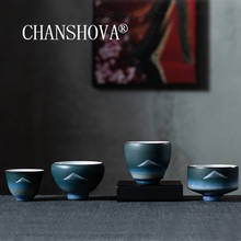 Chansapva 45-85ml xícara de cerâmica retrô chinês que muda de textura, xícara artesanal chinês acessórios de porcelana conjunto de chá h546 2024 - compre barato