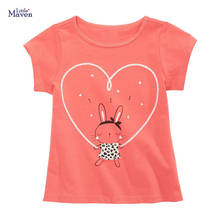 Children 2021 Summer Baby Girl Clothes Heart Animal Print Tee Tops Brand Cotton T Shirt for Kids 2-7 Years 51673 2024 - buy cheap