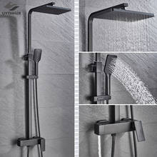 Bathroom Faucet Chrome/Black Rain Shower Head Bath Faucet Wall Mounted Bathtub Shower Mixer Tap Shower Faucet Shower Set Mixer 2024 - buy cheap