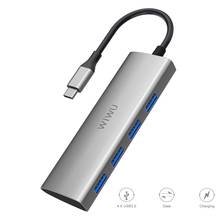 USB 3,0 Type-C концентратор 4 USB порта Мульти USB адаптер для MacBook Pro/Air/Huawei Mate USB сплиттер Type C концентратор для быстрой зарядки ноутбука 2024 - купить недорого