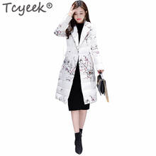 Tcyeek 2020 Fashion Women's Down Jacket 90% Duck Down Coat Female Ladis Long Floral Parka Thick Warm Doudoune Femme Hiver 81015 2024 - buy cheap
