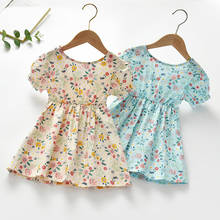 Vestido floral para meninas verão 2021 novos vestidos de princesa crianças roupas de algodão coreano bebê meninas vestido 2-6 anos 2024 - compre barato