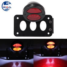 Luz de freio para motocicleta, suporte para placa de licença de montagem lateral de led para harém chopper bobber 2024 - compre barato