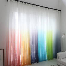 Cortinas de tule voile de cor gradiente para sala de estar tecido polidor cinza roxo para tratamento de janela cortinas 2024 - compre barato