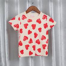 Camiseta de manga curta love para meninas, camiseta casual de manga curta para aniversário de crianças 2024 - compre barato