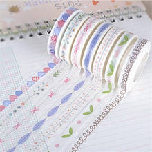 Cintas de patrón estrecho de 8mm x 10m, pegatinas divisorias de color, papel adhesivo para bordes, washi tape, DIY, Scrapbooking, Cuenta de mano 2024 - compra barato