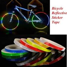 1cm * 8m motocicleta bicicleta reflexiva adesivo de aviso de segurança aro decalque fita reflexiva seta fluorescente refletindo fita 2024 - compre barato