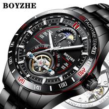 Men mechanical automatic tourbillon watch stainless steel sport watches waterproof Luminous skeleton moonphase relogio masculino 2024 - buy cheap