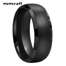 8mm Black Tungsten Rings for Men Women Wedding Band Domed Beveled Edges Comfort Fit Customeized Engraving Rings 2024 - buy cheap