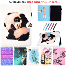 PU Leather Tablet Funda For Amazon Kindle Fire HD8 HD 8 Plus Painted Wallet Stand Cover For Amazon Fire Hd 8 Case 10th Gen + Pen 2024 - buy cheap