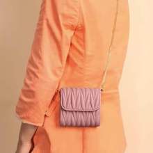 2020 модная женская сумка из натуральной кожи, дизайнерский кошелек на цепочке из овечьей кожи, держатель для карт, клатч, женский короткий кошелек 2024 - купить недорого