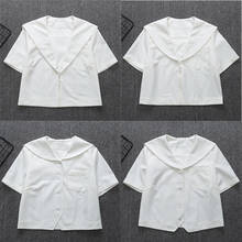 Camisa escolar japonesa de manga corta, traje de marinero blanco, camiseta Sapporo con solapa Kanto Kansai, solapa Nagoya, uniformes JK, Tops de negocios 2024 - compra barato