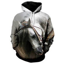 2020 nova moda homem harajuku hoodies cavalo branco animal 3d impresso moletom com capuz para homem & mulher transporte da gota 2024 - compre barato