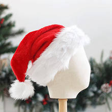Gorro de Papá Noel de felpa grande, gorro rojo, novedad, decoración de disfraces para vacaciones de Navidad 2024 - compra barato