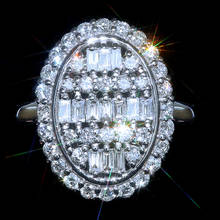 USTAR большие овальные массивные Свадебные Кольца для женщин, инкрустация полностью блестящими кристаллами CZ, серебряные женские кольца для помолвки Anel вечерние подарки 2024 - купить недорого