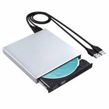 Профессиональный тонкий внешний DVD-привод USB 2,0, CD RW, записывающее устройство, устройство для чтения, проигрыватель для ПК, ноутбука, внешний DVD-привод с 2 шт. кабелями 2024 - купить недорого