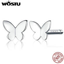 WOSTU-pendientes de plata de ley 925 con forma de mariposa para mujer, aretes pequeños, joyería DXE775, 925 2024 - compra barato