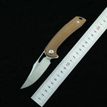 LEMIFSHE-cuchillo plegable AK1 M390, herramienta EDC con hoja de titanio + Lino G10, Mango para acampar al aire libre, supervivencia, cocina, fruta 2024 - compra barato