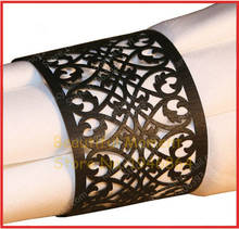 50X Pearlescent Black Wedding Party Decoration Lace Paper Napkin Rings Holders Wedding Banquet Dinner Decor Favor Free Shipping 2024 - buy cheap
