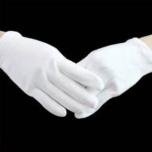 Guantes Blancos de trabajo de algodón, etiqueta de calidad nupcial, guantes de inspección de joyería, 1 par 2024 - compra barato