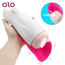 OLO Artificial Vagina Aircraft Cup Male Masturbation Cup Glans Stimulate Massager Tongue Licking Penis Training Sucking Vibrator 2024 - buy cheap