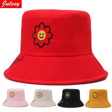Sombrero de pescador para niños, sombrilla de verano, bordado de girasol, moda coreana, sombrero de olla, hombres y mujeres, playa para bebés 2024 - compra barato