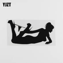 Yjzt 15.2cmx7.8cm sexy senhora silhueta mulher deitado vinil etiqueta do carro preto/prata 8a-0435 2024 - compre barato