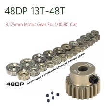 Engrenagem de motor para carro rc, 48dp, 3.175mm, pinion 13t para 48t para 1/18 1/16 1/12 1/10 1/8, caminhão monstro, caminhão, corrida, off-road 2024 - compre barato