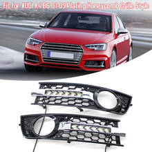 Car Front Bumper Fog Light Grilles with Led Turn Signal L & R Mesh Fit for AUDI A4 B6 01-05 Plating Car Accessories 2024 - buy cheap