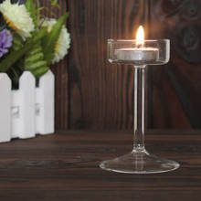 European High Candlestick Glass Candle Holder Romantic Dinner Decoration M56 2024 - buy cheap