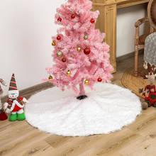 Árvore de natal saia floco de neve branco pelúcia natal piso tapete decoração da árvore de natal ano novo decoração de festa em casa ornamentos artesanato 2024 - compre barato