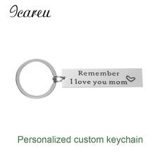 Fashion Customized Keychain Stainless Steel Keyring custom photo and letter Keychain For Mom Gift I Love you Mom 2024 - buy cheap