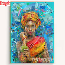 Diamond Painting Creative african Women Picture DIY 5D Full Square round Diamond Embroidery Mosaic girl Cross Stitch home decor 2024 - buy cheap
