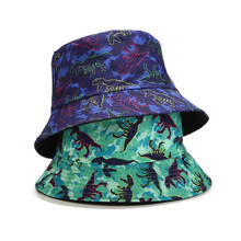 Summer Fisherman Hat Reversible Cartoon Bucket Hats For Women Men Street Hip Hop Bucket Cap Vintage Printed Fishing Hat 2024 - купить недорого