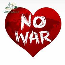 EARLFAMILY 13cm x 11.7cm No War Red Heart Vinyl Car Stickers Rear Windshield Decal Graffiti World Peace Graphics 2024 - buy cheap