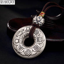 Pingente tibetano dos oito símbolos auriculares, pingente tibetano de prata 100% para amuleto de boa sorte 2024 - compre barato