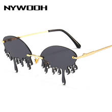 NYWOOH Rimless Sunglasses Women Trendy Unique Tears Shape Sun Glasses Funny Frameless Shades Eyewear UV400 2024 - buy cheap